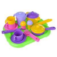 Набор детской посуды "Настенька" с подносом на 3 персоны