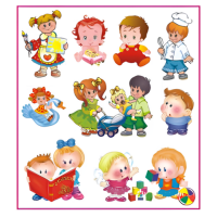 Комплект интерьерных наклеек "Дети"