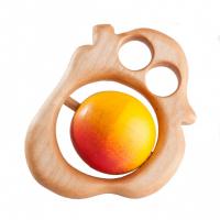 Деревянная погремушка с горохом и бубенцами "Спелая груша"