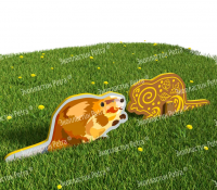 Двусторонний модуль с сенсорными элементами «Тактильный топиарий Бобр»