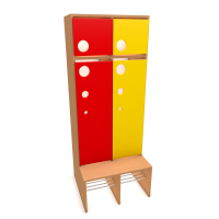 Шкаф со встроенной банкеткой, 2 секции