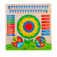 Обучающая доска-календарь с часами "Цветочек"