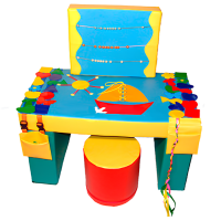 Дидактический мягкий столик с пуфиком №3 (50х90х90 см)