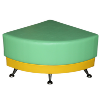 Пуф угловой «Сектор на хромированных ножках»