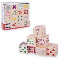 Кубики деревянные "Цифры-знаки"