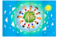 Декорация (задник сцены) "Планета детства"