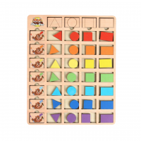 Сортер-вкладыш "Бобры-маляры. Треугольник, круг, квадрат, прямоугольник"