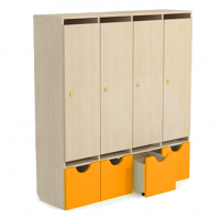 Шкаф для одежды с выдвижным ящиком пятисекционный