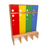 Шкаф со встроенной банкеткой, 4 секции