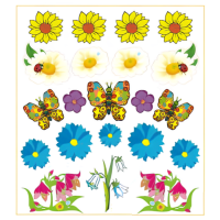 Комплект интерьерных наклеек "Цветочки"