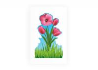 Наклейка декоративная "Цветок-красные тюльпаны"