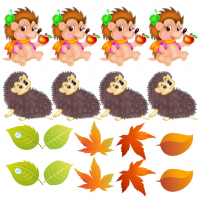 Наклейки декоративные "Комплект ежики и листики"