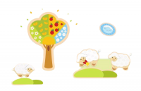 Комплект декораций "Овечки на лугу"