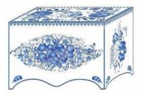 Декорация "Сундук малый" (роспись гжель)