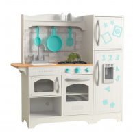 Кухня игровая "Загородная" белая с бирюзовым