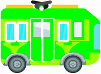 Ширма для сюжетно-ролевых игр ТРОЛЛЕЙБУС вид сбоку