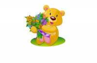 Декорация настенная "Мишка с цветами"