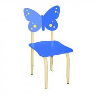 СТУЛ ДЕТСКИЙ НА МЕТАЛЛОКАРКАСЕ РЕГУЛИРУЕМЫЙ "БАБОЧКА" синий