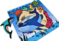 Рамка - вкладыш ГОЛОВОЛОМКА МОРСКИЕ ОБИТАТЕЛИ (ХДФ, УФ печать)