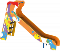 Горка с деревянными перилами "Граффити"