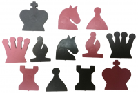 Фигуры шахматные пластиковые к магнитной демонстрационной доске 73х70 см.