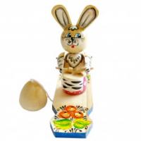 Богородская игрушка "Зайка с барабаном"