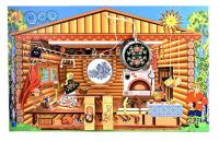 Бизиборд (дидактическая панель) настенный РУССКАЯ НАРОДНАЯ ИЗБА. Серия ПАТРИОТИЧЕСКОЕ ВОСПИТАНИЕ