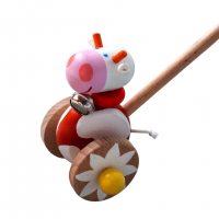 Каталка на палочке "Коровка"