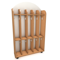 Шкаф для полотенец напольный двухъярусный, 5 секции (ХДФ белый)