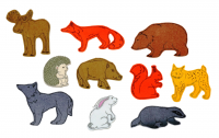 Набор фигурок для фланелеграфа "Дикие животные" (10 шт.)